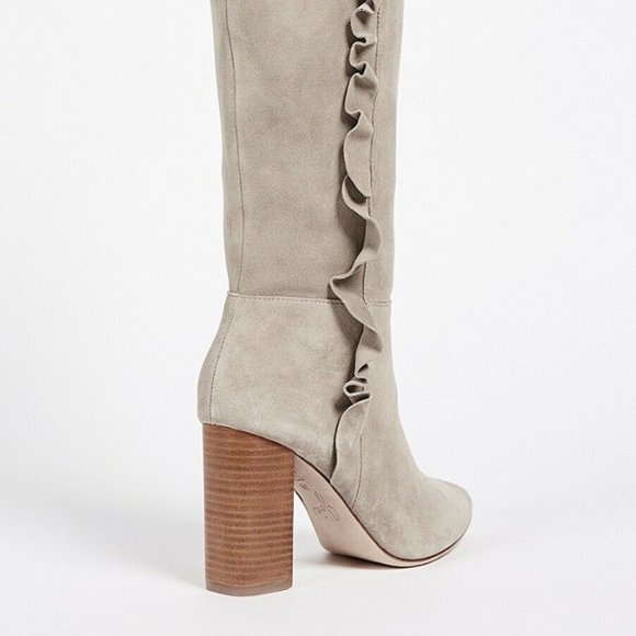 NEW Joie Laisha Knee High Suede Ruffle Boots Sz 7 - Picture 3 of 6